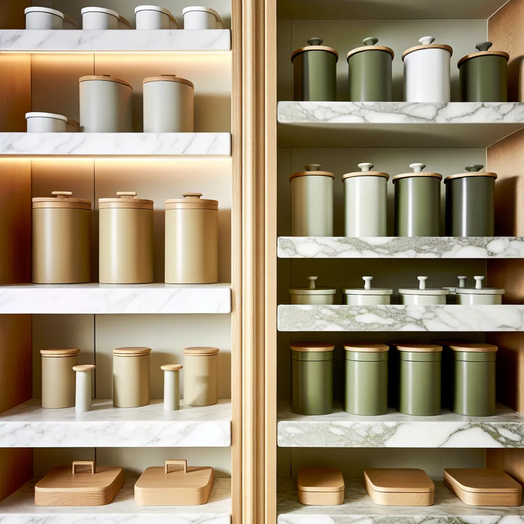 Color coordinated pantry